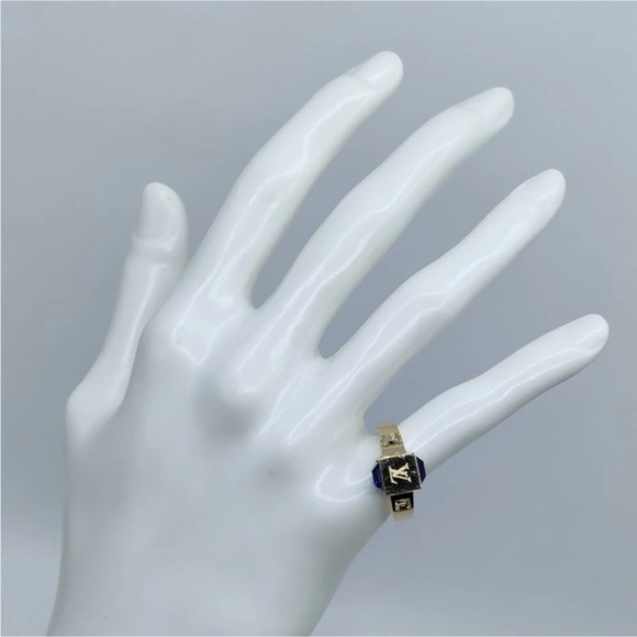 Louis Vuitton Gamble Crystals Gold Tone Ring - Picture 8 of 9